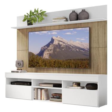 Imagem de Rack com Painel e Suporte para TV até 65" Multimóveis Madri FG3366 Branco/Rustic