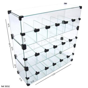 Imagem de Baleiro Expositor Modulado em Vidro - 0,60 x 0,60 x 0,20
