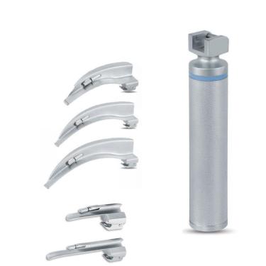 Imagem de Kit Laringoscópio - 3 Lâminas Curvas E 2 Retas - Led Branco