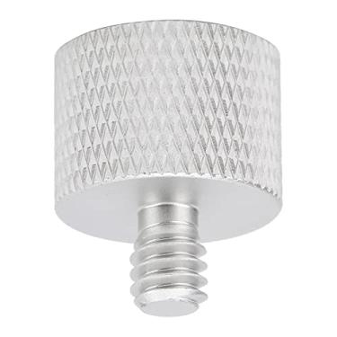 Imagem de Adaptador de rosca 5/8 fêmea para 1/4 macho, rosca transparente antiderrapante adaptador de rosca de suporte de microfone liga de alumínio oxidação anódica suave para montagem em(Prata (F2B))