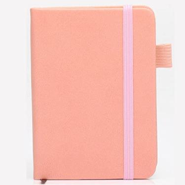 Imagem de A7 mini notebook portátil bloco de notas PU capa diário escrito à mão livro bloco de notas escritório estudante papelaria escolar, rosa
