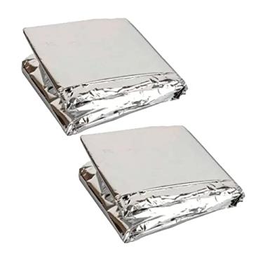 Imagem de Estilo Boleiro Kit 2 Cobertores Manta Térmica Aluminizada Isolante Emergência Resgate