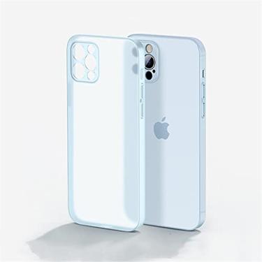 Imagem de Capa macia de silicone translúcido ultrafino de luxo para iphone 13 11 12 mini pro xs max x xr 7 8 plus se2020 capa fosca à prova de choque, azul, para ipone se 2020