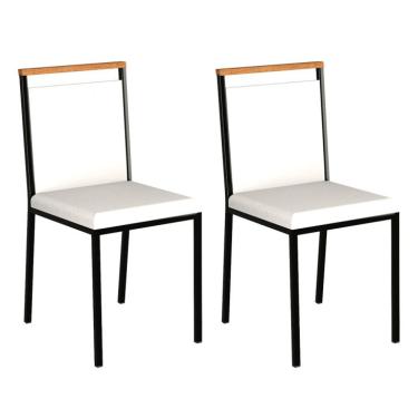 Imagem de Conjunto com 2 Cadeiras Penélope Branco e Preto