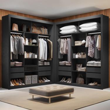 Imagem de Closet Casal Premium 8 Gavetas Amoudi Móveis Preto