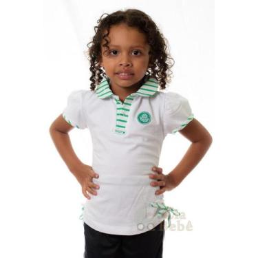 Imagem de Camiseta Palmeiras Polo Infantil Feminina Oficial - Revedor