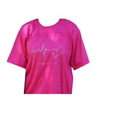 Imagem de Camisa Rosa com strass - Fé, Esperança e Amor