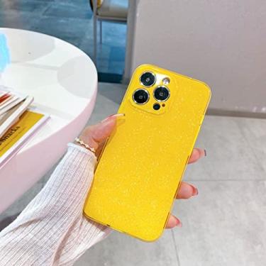 Imagem de Bling Glitter Neon Color Case para iPhone 14 13 12 11 Pro Max XR X XS 8 7 Plus SE3 Capa de Silicone Macio à Prova de Choque Twinkle Cover, Amarelo, Para iPhone Xs Max