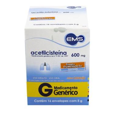 Imagem de Acetilcisteina 600mg 16 envelopes de 5g Genérico Ems EMS