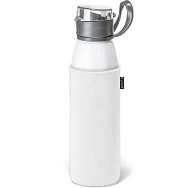 Imagem de Squeeze Alumínio 650 ml Capri com Luva Térmica TopGet Branco