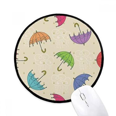Imagem de Mousepad Cloud Cloud Rain Drip Sun Desktop Office Tapete redondo para computador