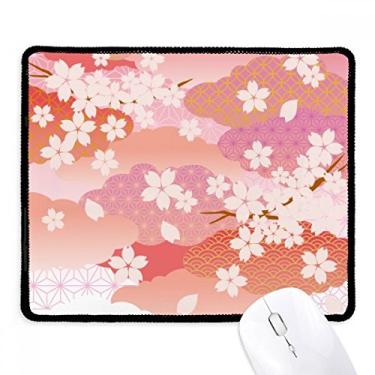 Imagem de Mousepad Cherry Blossoms Clouds estampa rosa borda costurada tapete de borracha para jogos