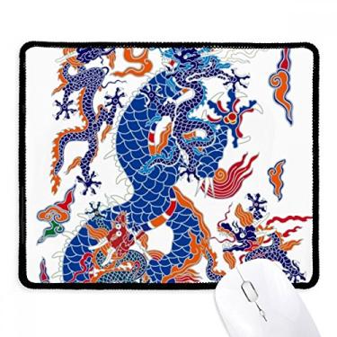 Imagem de Mouse pad chinês com estampa de nuvem de dragão chinês, borda costurada, tapete de jogos de borracha