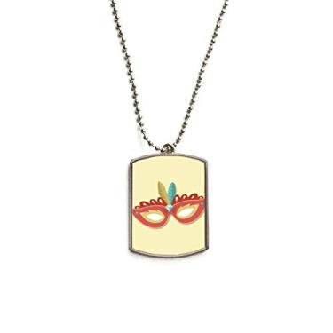 Imagem de DIYthinker Colar de aço inoxidável com pingente de placa de identificação de cachorro Happy Carnival of Venice Orange Head