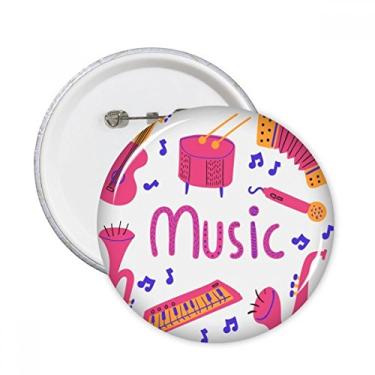 Imagem de Trombone guitarra instrumento musical padrão pinos redondos distintivo decoração roupas 5 peças presente