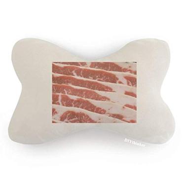 Imagem de DIYthinker Almofada para decoração de pescoço com textura de carne de porco para carne, acabamento de carro, almofada para apoio de cabeça