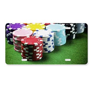 Imagem de DIYthinker Placa de licença para jogos de mesa verde Chip Placa de carro Decoração de aço inoxidável