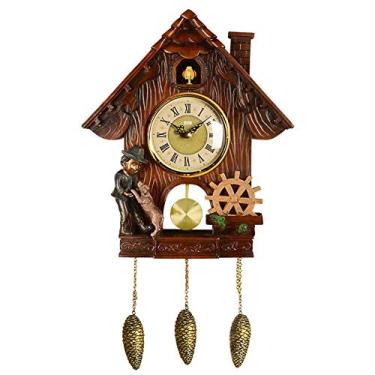 Imagem de Relógio de parede decorativo, moderno relógio de parede com casa de pássaros Movimento de quartzo movido a bateria Relógios de parede silenciosos para sala de cozinha e café Decorativos