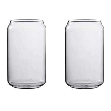 Imagem de 2 Unidades Vidro Copos De Cristal Jarro De Chá Gelado De Coquetel Bar Cerveja Em Forma De Lata Taças De Vinho De Lata De Cerveja Champanhe De Vinho Branco Cara
