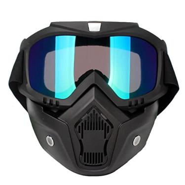 Imagem de Chusui Máscara facial Mortorcycle Óculos de alta definição com filtro de boca para capacete aberto Protetor facial de motocross