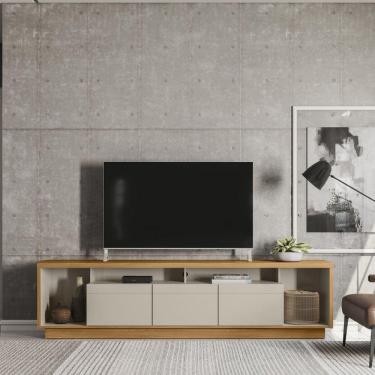 Imagem de Rack 3 Portas para TV até 75 Polegadas Cronos 2.2 Yescasa Marrom/ Off White