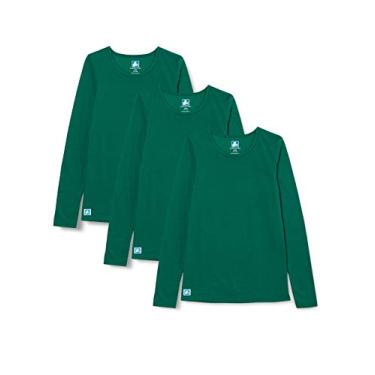 Imagem de Pacote com 3 cuecas Adar Underscrubs para mulheres – Camiseta confortável de manga comprida, Hunter Green, XX-Small