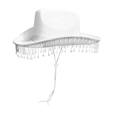 Imagem de Chapéu de vaqueira de com cordão de vento, chapéu de, chapéu de festa, de chá de