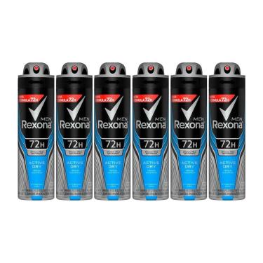 Imagem de Kit  6 Unidades Desodorante Aerosol Rexona Active Dry 150ml