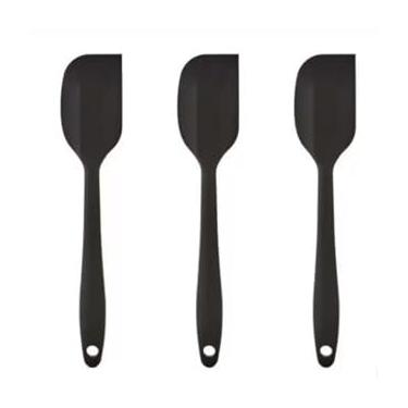 Imagem de Kit com 3 Espátulas Multiuso Pão Duro Silicone Maciço (Preto)
