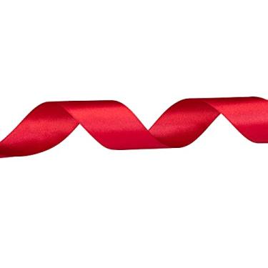 Imagem de Craft County - Fita de cetim dupla face de 3,8 cm - Vermelha - 23 m - Ótimo para projetos de artesanato, embrulho, casamentos, festas, projetos florais, decoração de casa e muito mais