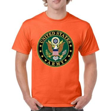 Imagem de Camiseta insígnia US Military Veteran DD 214 Patriotic Armed Forces Camiseta masculina licenciada, Laranja, P