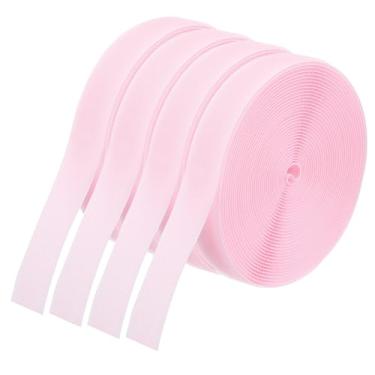 Imagem de PATIKIL Tiras de marcador de carpete de 3 metros, 4 rolos de tiras de carpete de nylon, fita de gancho para decoração de chão de sala de aula, educação de professores, distância social, rosa