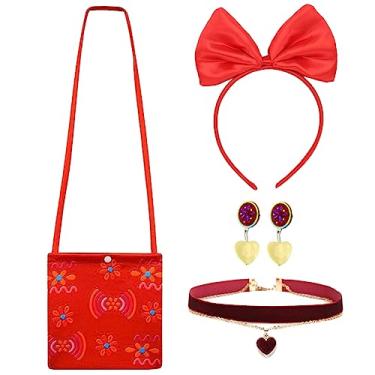 Imagem de Girls Encanto Costume Accessories Dolores Dress up Accessories for Girls Dolores Bag Headband Necklace Earrings Halloween Christmas Party Favors for Kids