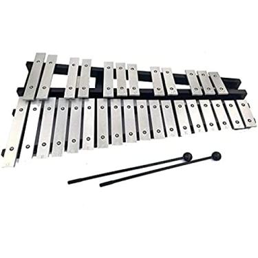 Imagem de Xilofone profissional, Glockenspiel 30 teclas, instrumento de percussão vibrafone dobrável com marretas, base de madeira e bolsa de transporte para crianças e adultos