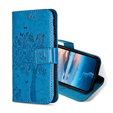 Imagem de KANVOOS Capa para Samsung Galaxy Note 10+ Plus 5G/4G carteira com suporte para cartão, capa flip de couro PU [capa interna de TPU], capa à prova de choque para Samsung Note 10+ Plus 5G/4G (azul)