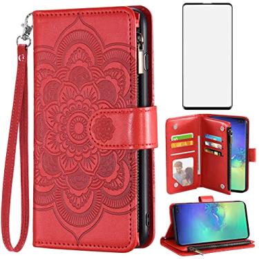 Imagem de Asuwish Capa carteira compatível com Samsung Galaxy S10 Plus e protetor de tela de vidro temperado flip porta-cartão capa de celular para Glaxay S10+ Galaxies S10plus 10S Edge S 10 10 plus capas