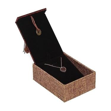 Imagem de Caixas Conjunto colar pulseira brinco anel caixas de presente caixa de exibição de jóias para casamento, jóias de noivado Presentes(Size:Red Pendant Box)
