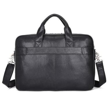 Imagem de Maleta masculina de couro genuíno para laptop de 15,6 polegadas, à prova d'água, bolsa carteiro grande retrô para computador para viagens de negócios, b