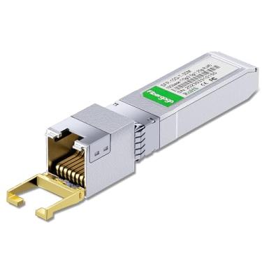Imagem de Módulo transceptor de cobre SFP+ para RJ45, 1,25g/2,5g/5g/10G-T, 10GBase-T SFP+, compatível com Cisco SFP-10G-T-S, Ubiquiti UniFi UF-RJ45-10G, Mikrotik e mais, 30,5 m/30M, Fibergaga, pacote com 2
