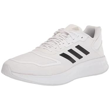 Imagem de adidas Tênis de corrida masculino Duramo 10, Branco/Núcleo Preto/Cinza Dash, 7.5