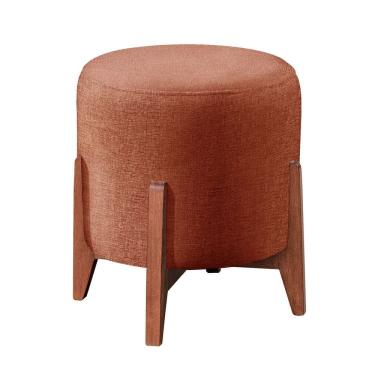 Imagem de Puff Banqueta Madeira Maciça Thor Luxo Terracota