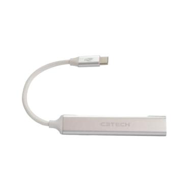 Imagem de C3Tech Hub USB-C 3.0 4 Portas HU-C320SI Prata compativel com Windows e MacOS, entrada USB-c 3.0 e saidas USB 3.0 e 2.0