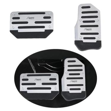 Imagem de UGSHY Kit de capas de pedal de transmissão automática de carro 2 peças, acelerador antiderrapante de borracha e pedal de freio, modificação de decoração de interiores esportivos resistentes a