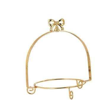 Imagem de Generic Expositor decorativo de sobremesas, suporte para pratos de frutas, bandeja para servir festas, suporte para servir ferro, suporte para penteadeira de, Ouro, Camada única