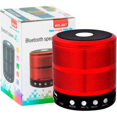 Imagem de Caixa De Som Bluetooth Pendrive, Cartão Sd Rádio - Vermelho - Inova