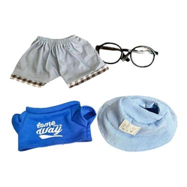 Imagem de EHJRE Roupas de Pato para Boneca de Pelúcia de 15cm, Acessórios E Trajes, Chapéu Camisa Azul
