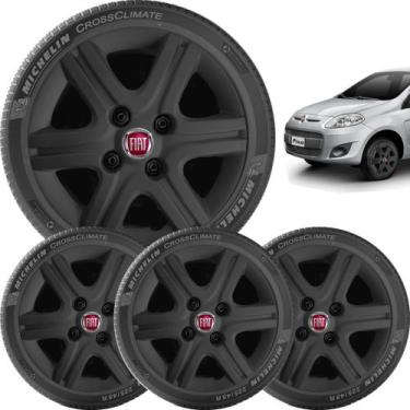 Imagem de 4x Calota Fiat Palio Mille Fire Aro 13 Preto 080cb - grid