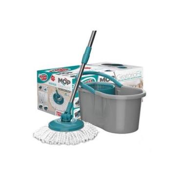 Imagem de Mop Giratório Fit Spin com Balde 8 Litros - Mop5010 - Flash Limp, Cinz
