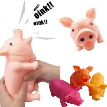 Imagem de Brinquedo de pet porquinho divertido de borracha com som - 70P
