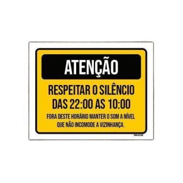 Imagem de Kit 3 Placa Sinalização Atenção Respeitar Silêncio Incomode - Sinalizo